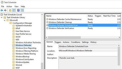 Windows Defender - Task Scheduler